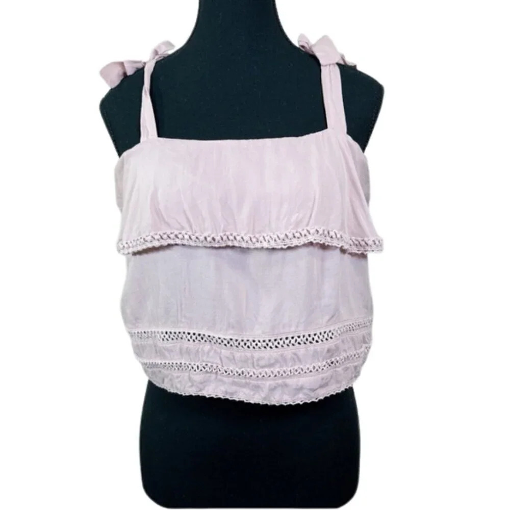 Aritzia Wilfred Womens Size Medium Lace Ruffle Tank Top